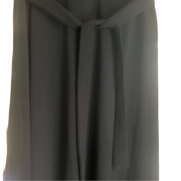 Black Jersey Knit Midi Dress w/ Waist Tie – Comfy & Versatile Wardrobe Essential - Picture 8 of 12